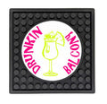 Custom Rubber Coaster Mat with Circle Imprint Area - 3.9″ x 3.9″