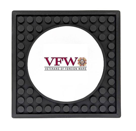 Custom Rubber Coaster Mat with Circle Imprint Area - 3.9″ x 3.9″