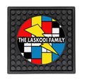 Custom Rubber Coaster Mat with Circle Imprint Area - 3.9″ x 3.9″
