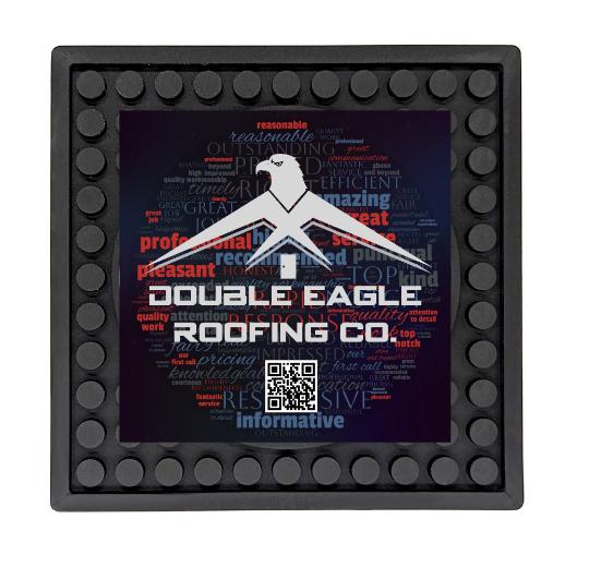 Custom Rubber Coaster Mat with Circle Imprint Area - 3.9″ x 3.9″