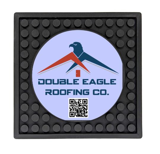 Custom Rubber Coaster Mat with Circle Imprint Area - 3.9″ x 3.9″