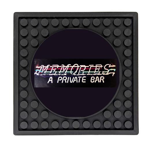 Custom Rubber Coaster Mat with Circle Imprint Area - 3.9″ x 3.9″