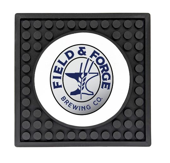 Custom Rubber Coaster Mat with Circle Imprint Area - 3.9″ x 3.9″