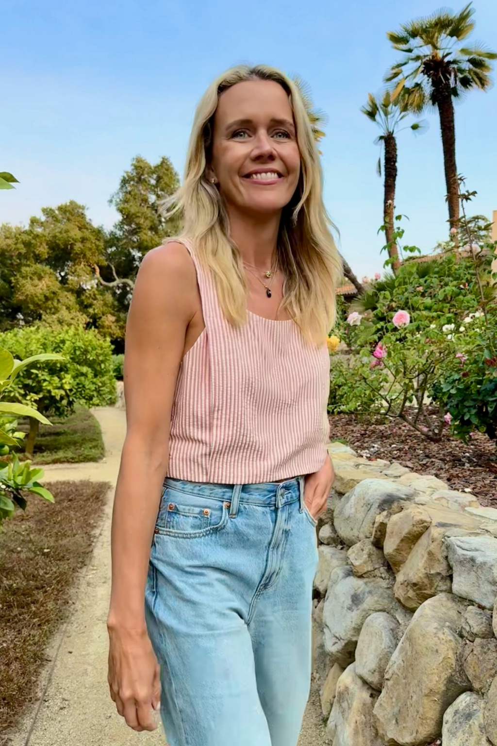 MASONS DAUGHTER | Sophia Top, Nantucket Red & Ivory Seersucker