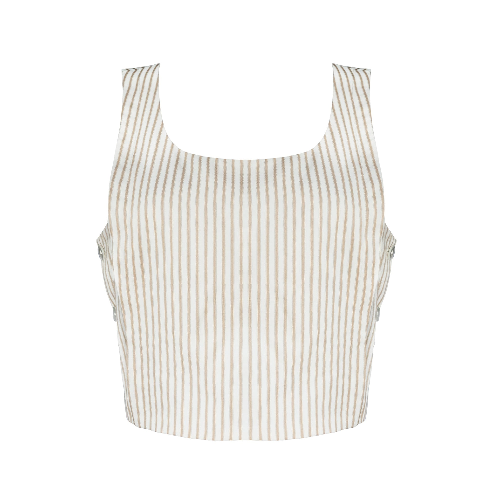 MASON'S DAUGHTER | Sophia Top, Brown & Ivory Dobby Striped