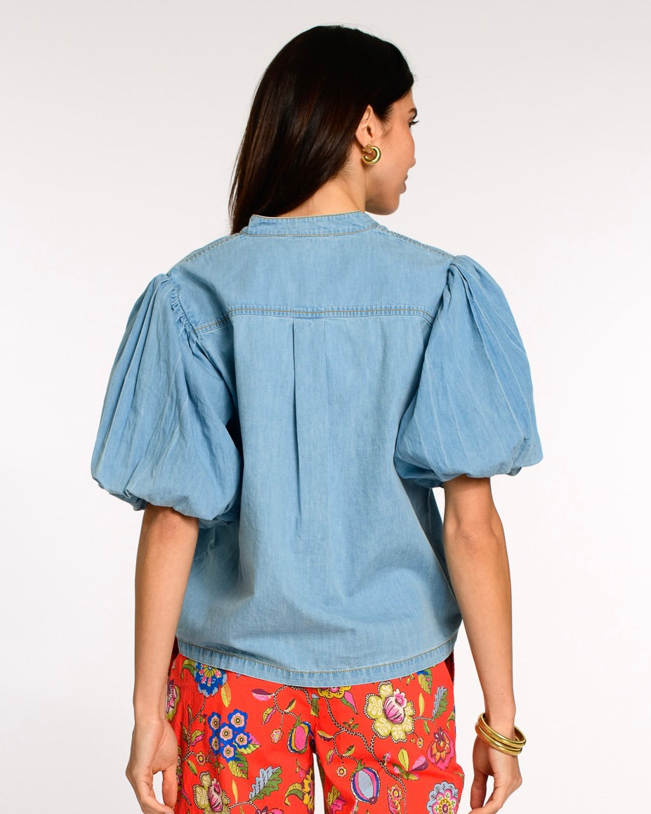 ELIZABETH JAMES THE LABEL | Edie Top in Chambray