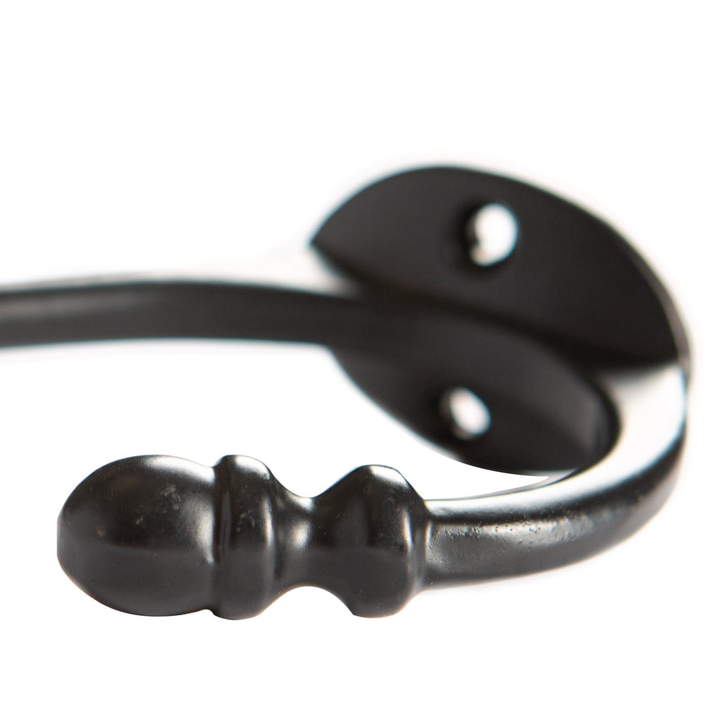 30mm x 140mm Black Ceramic Flower Hat & Coat Hook
