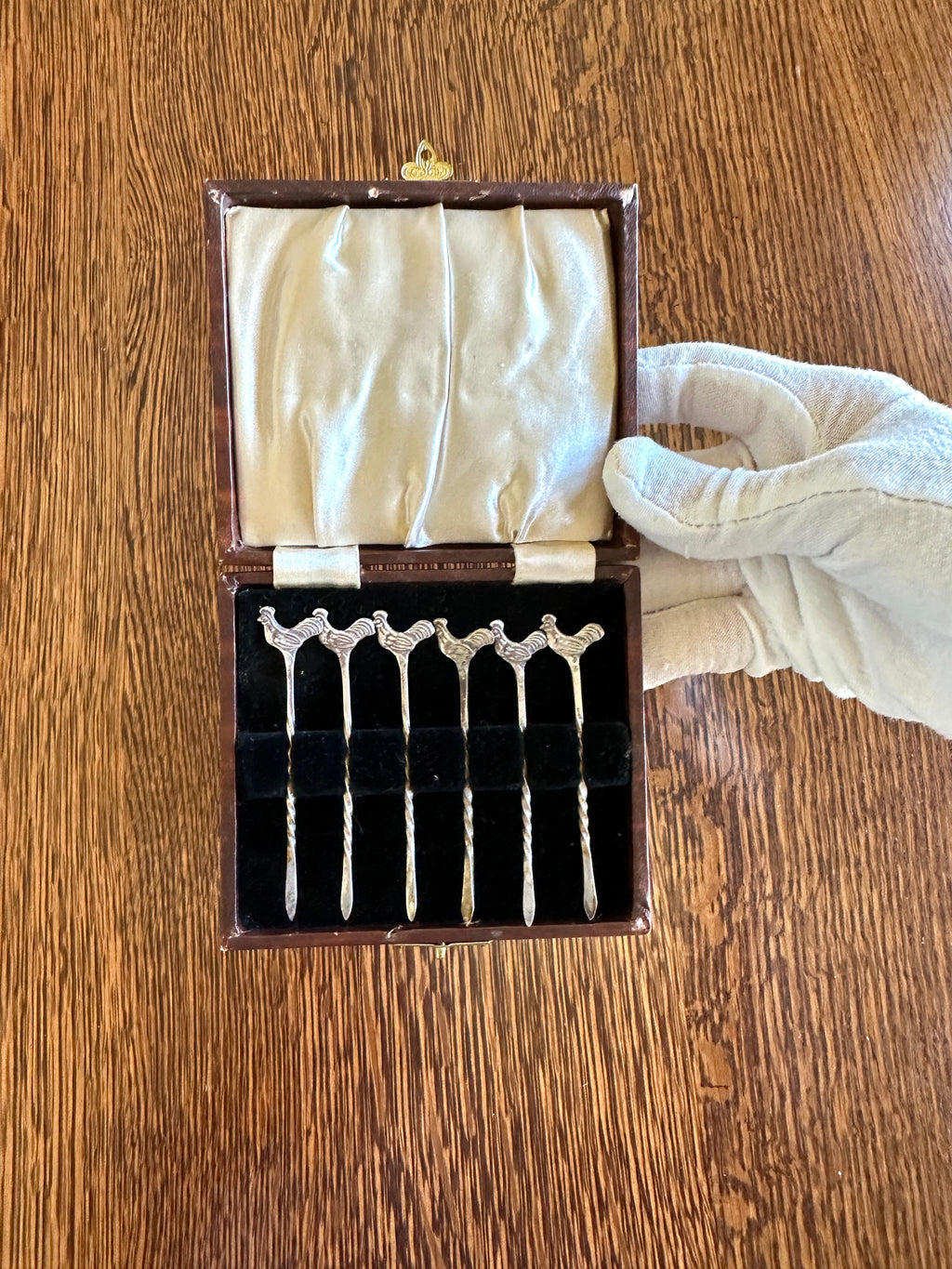 Sterling Silver Rooster Cocktail Picks Vintage