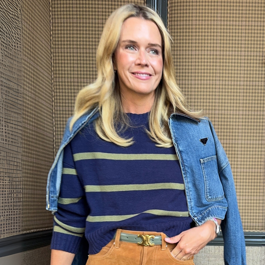 MASON'S DAUGHTER | Danielle Sweater, Navy & Olive Striped Knit