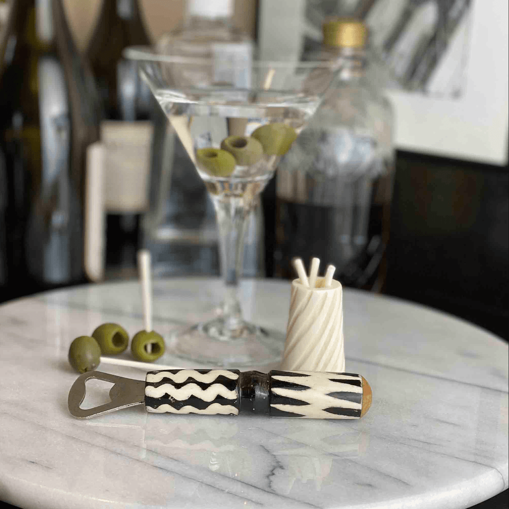 Cocktail Picks & Jar - Natural Bone