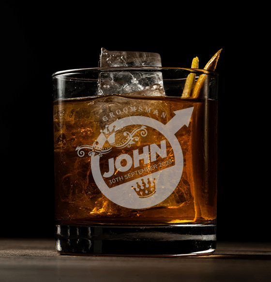Personalized Groomsmen Whiskey Glasses Engraved 11 oz Cocktail Rocks Glass
