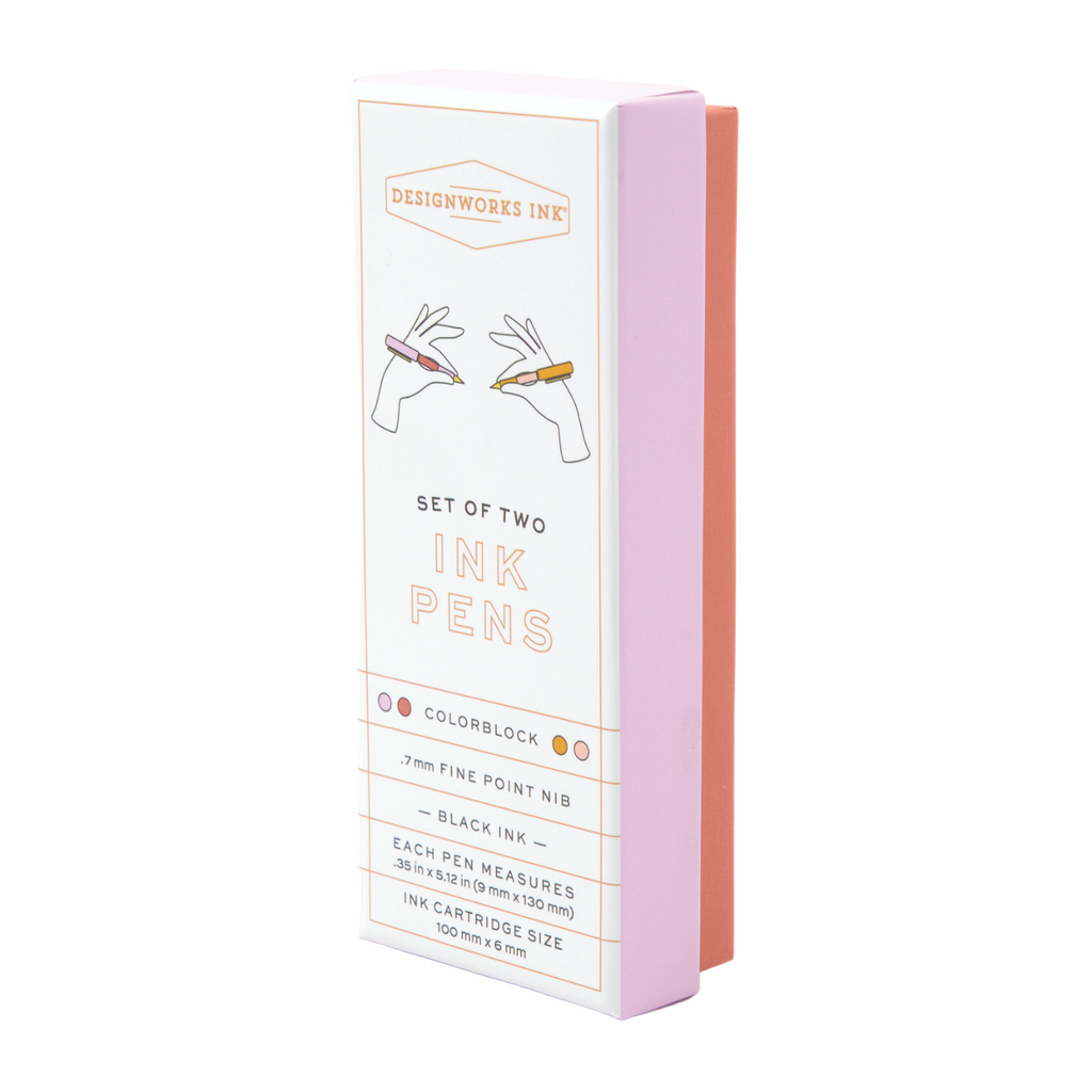 Fine Nib Colour Block Pens | Rosewood/Blush | Set of 2