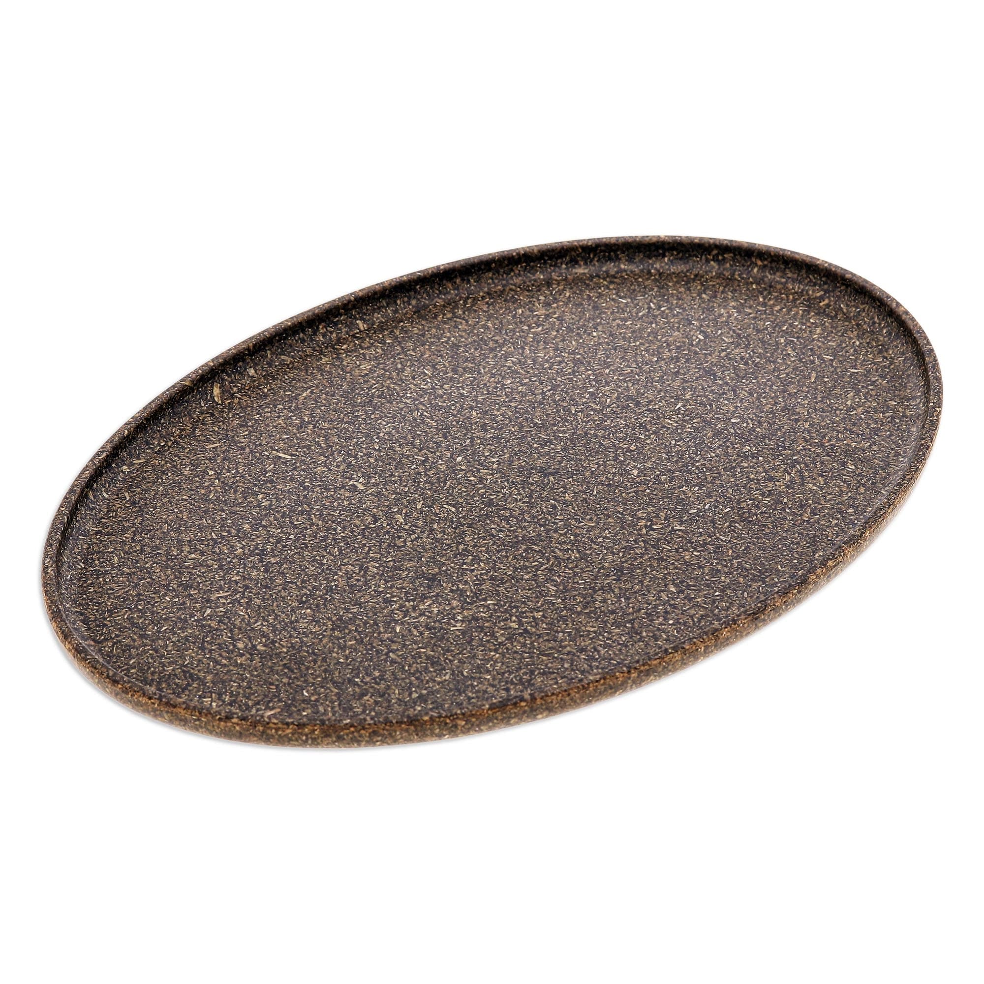 Oval Olive Bio-Composite Tray Made from Rice Husks - Refined Olive