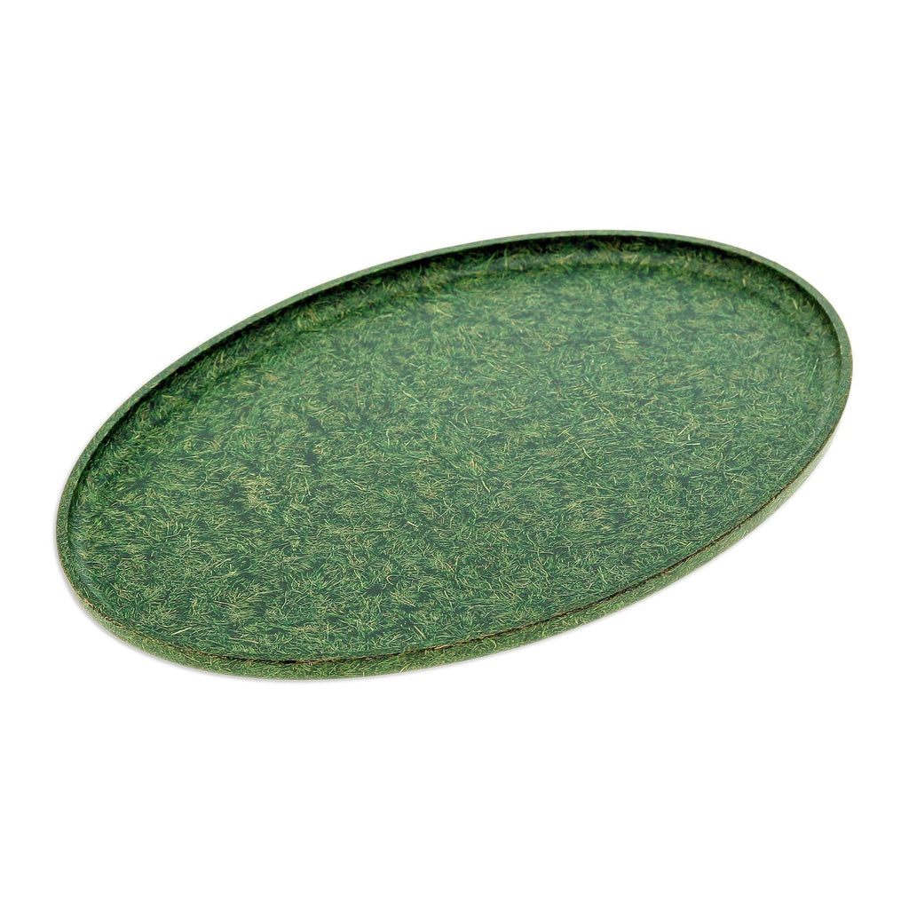 Oval Green Bio-Composite Tray Made from Rice Husks - Refined Green