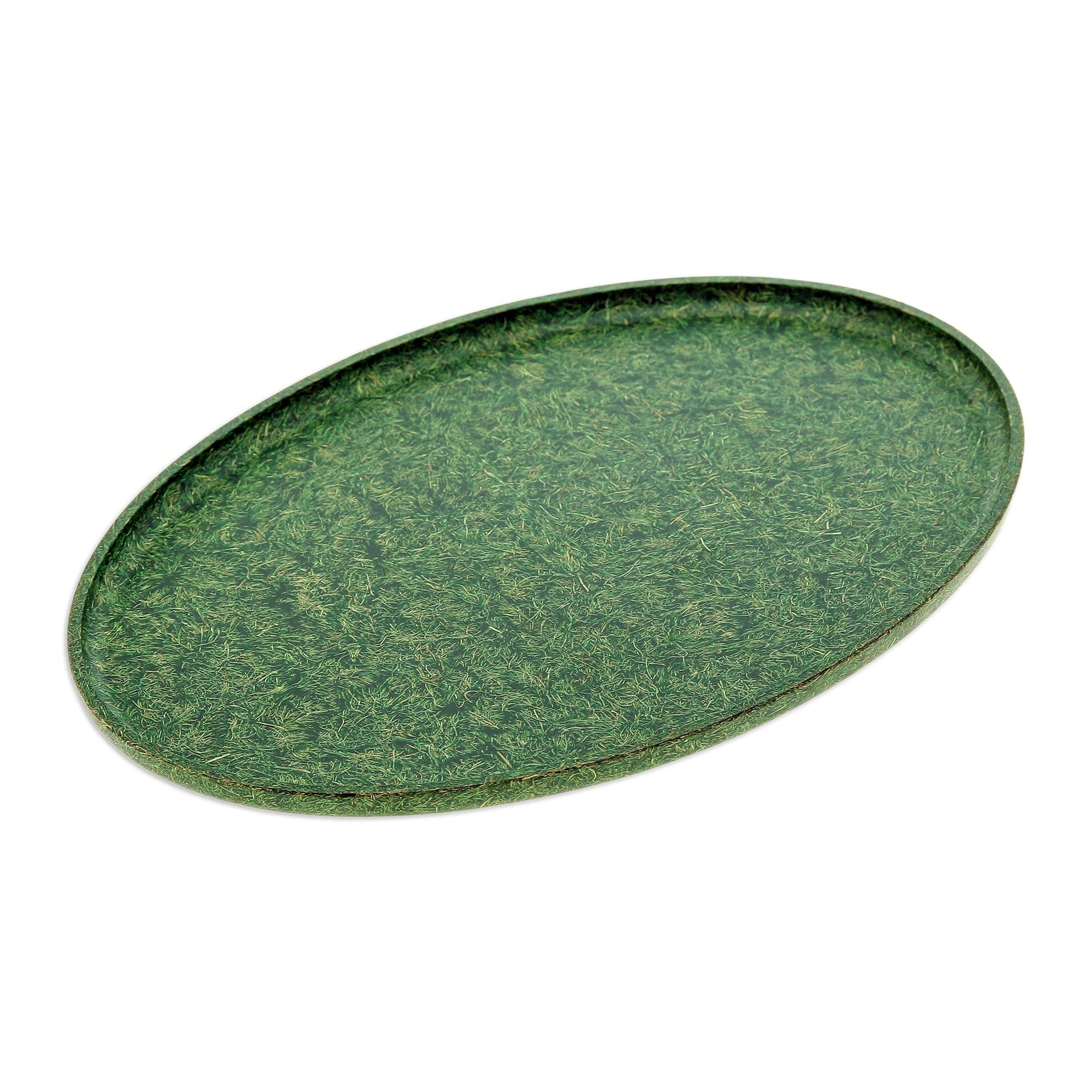 Oval Green Bio-Composite Tray Made from Rice Husks - Refined Green