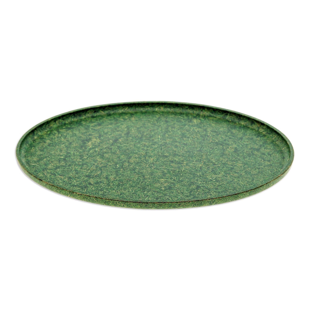 Oval Green Bio-Composite Tray Made from Rice Husks - Refined Green