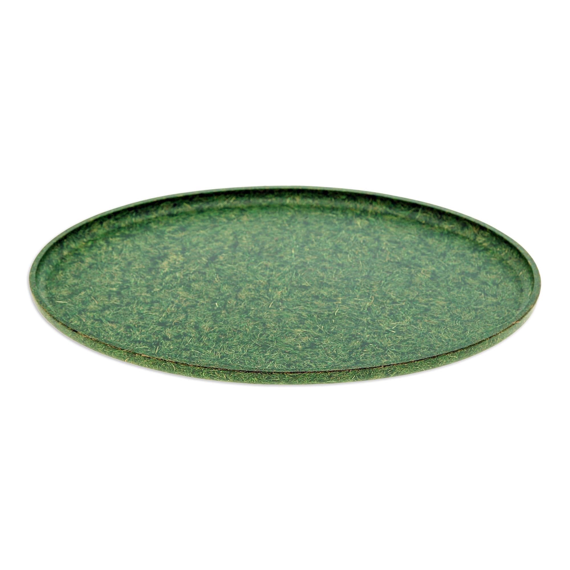 Oval Green Bio-Composite Tray Made from Rice Husks - Refined Green
