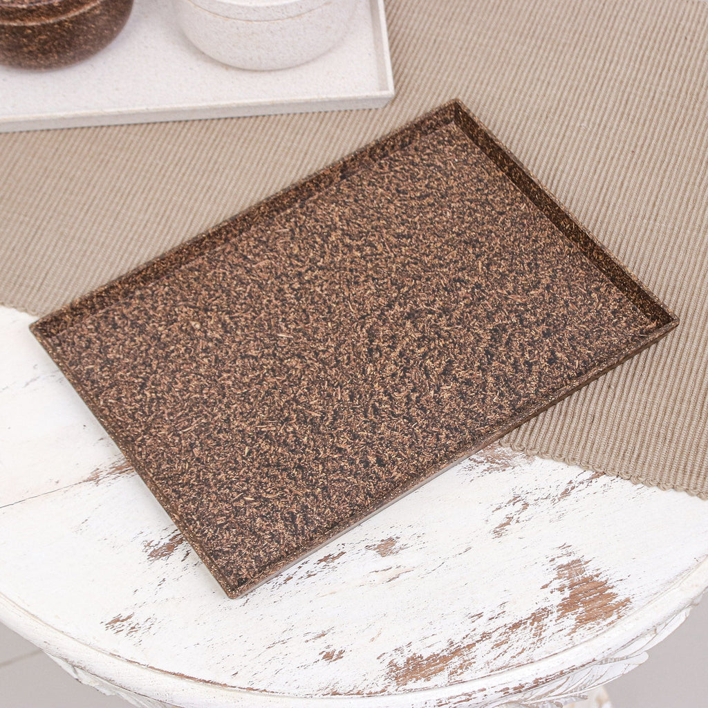 Brown Recycled Rice Husk Bio-Composite Tray from Thailand - Brown Environment