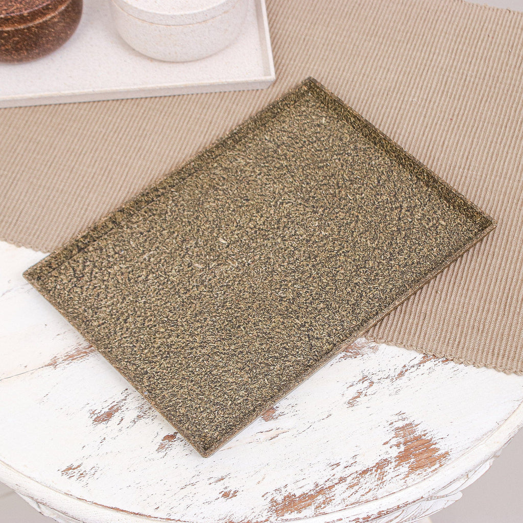 Dark Green Recycled Rice Husk Bio-Composite Tray - Dark Green Environment