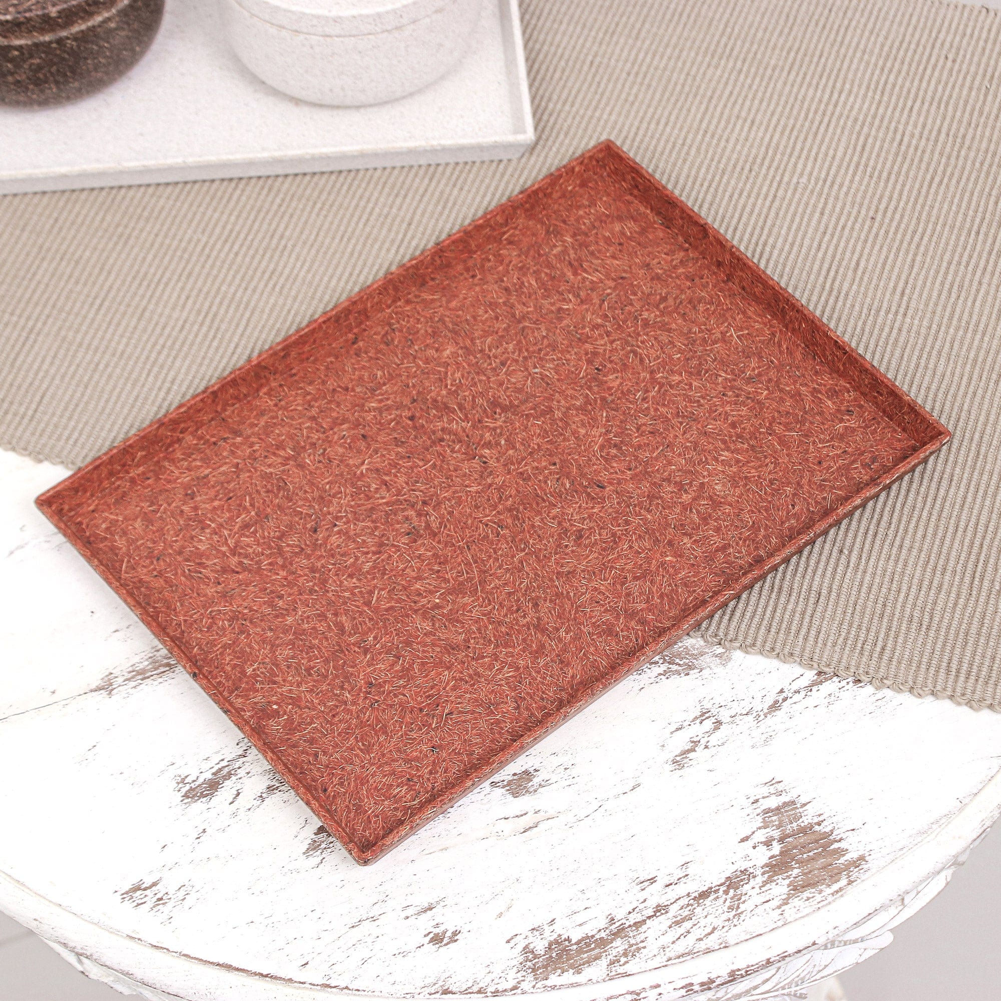 Orange Recycled Coconut Fiber Bio-Composite Tray - Orange Ambience