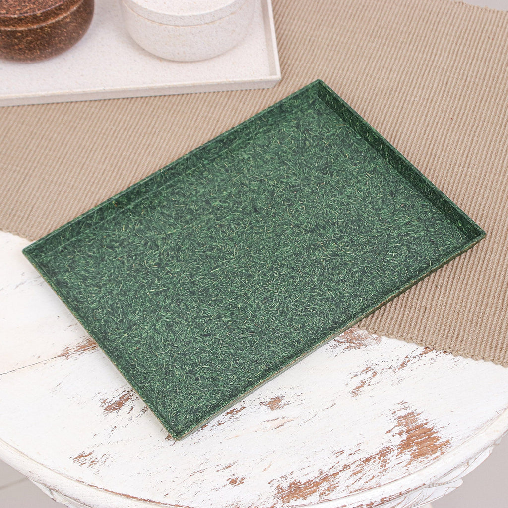 Green Recycled Coconut Fiber Bio-Composite Tray - Green Ambience