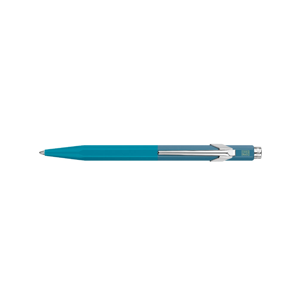 Caran d'Ache 849 Ballpoint Pen | Cyan & Steel