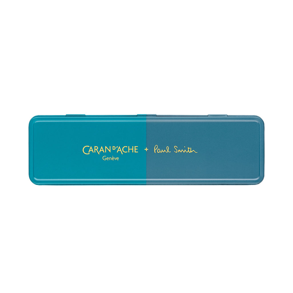 Caran d'Ache 849 Ballpoint Pen | Cyan & Steel