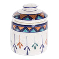 Off-White Ceramic Sugar Bowl with Geometric Design - Antigua Breeze